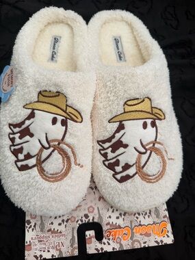Women’s Cream Cowboy Ghost Slippers